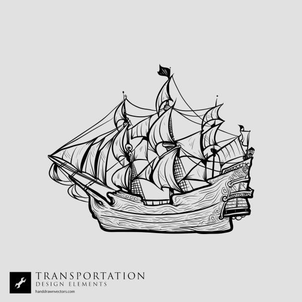 Pirate ship Transportation Vector