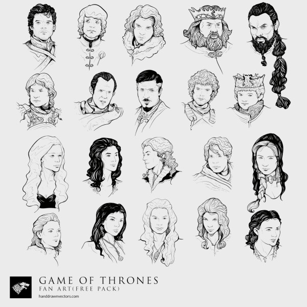 Game-of-Thrones characters Collection Vector