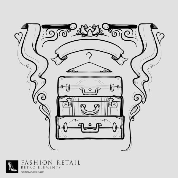 suitcase hand drawn vector